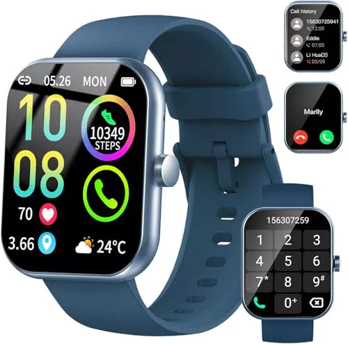 Smartwatch 1.96" per Uomo e Donna con Chiamate, Cardiofrequenzimetro e Fitness Tracker
