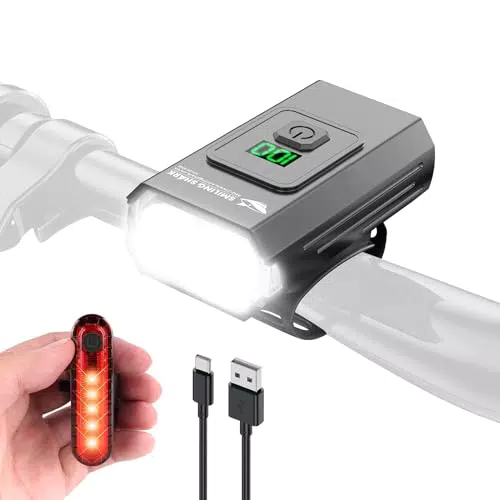 Smiling Shark Luci per Bicicletta LED Ricaricabili Impermeabili IPX6