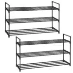 SONGMICS Scarpiera a 3 Ripiani Impilabile per Organizzazione Scarpe LSA06BK