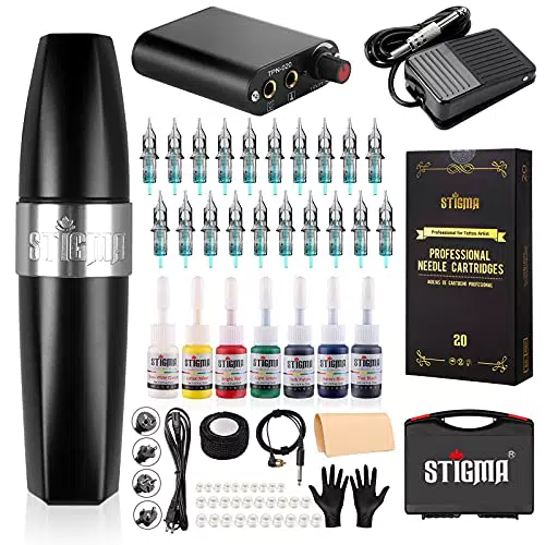 Stigma Tattoo Pen Machine Kit Rotary per Tatuaggi - Set Completo per Professionisti