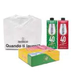 Tavernello Cofanetto Regalo con Maglietta e Vino Rosso e Bianco in Brick