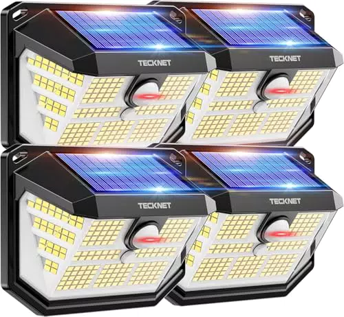 Tecknet Faretti Solari LED da Esterno con Sensore di Movimento, Impermeabili IP65