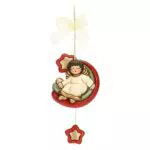 THUN Acchiappasogni con Angelo in Ceramica Decorata a Mano, Linea Desideri Natale