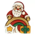 THUN Babbo Natale con Arcobaleno in Ceramica Decorata a Mano - Linea Desideri di Natale