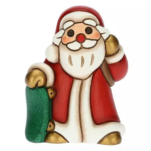 THUN Babbo Natale su Skateboard in Ceramica Decorata - Linea Desideri di Natale