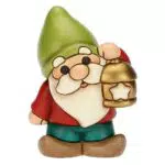 THUN Gnomo Oliver con Lanterna in Ceramica Decorata a Mano - Bosco Magico