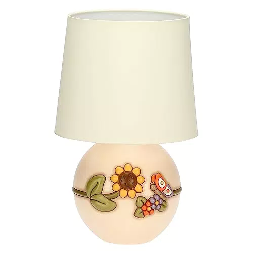 THUN - Lampada da Tavolo, Decorazione con Girasole in Ceramica Decorata a Mano