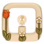 THUN Lampada Quadrata in Ceramica Decorata a Mano - Linea Happy Country