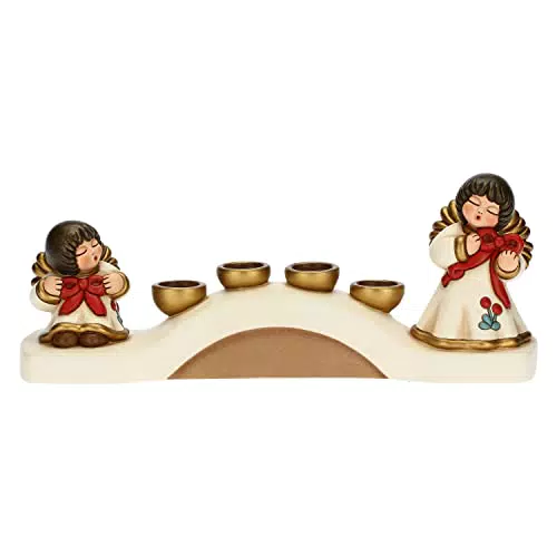 THUN Portacandele Angeli in Ceramica - Linea Natale per Arredare la Casa