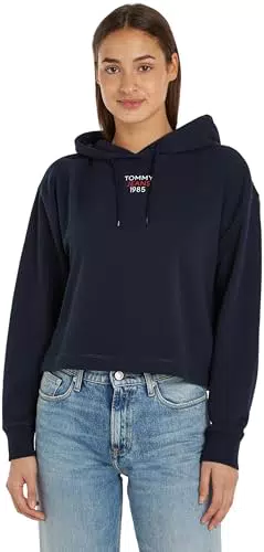 Tommy Jeans Felpa con Cappuccio Donna Essential Logo 1.