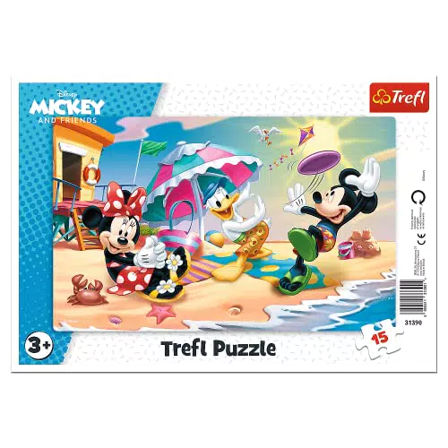 Trefl Puzzle Disney Topolino e i Suoi Amici - Giochi in Spiaggia per Bambini