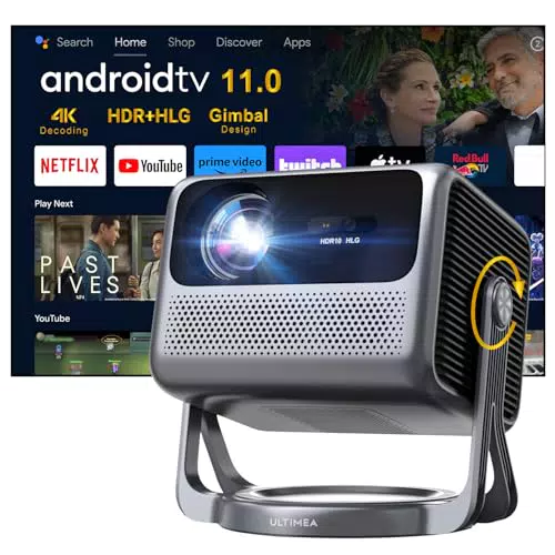 Nova C40 Proiettore 4K Portatile con Android TV 11.0, WiFi 5G e Dolby Audio