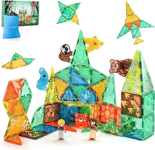 VANLINNY Blocchi Magnetici Educativi per Bambini - Giocattoli STEM Montessori