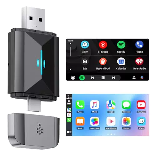 Volam Adattatore Wireless 2 in 1 per Carplay e Android Auto per Audi/VW/Opel/Citroen