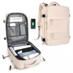 Zaino da viaggio impermeabile con porta di ricarica USB e scomparto per scarpe