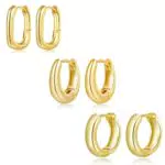 Huggie Hoop Orecchini in Argento e Oro per Donne - Cerchi Piccoli e Quadrati