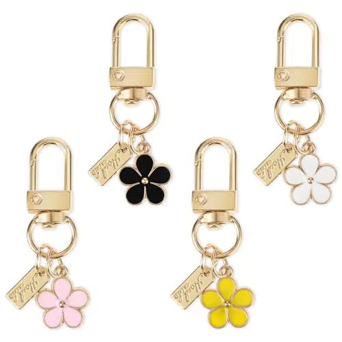 Fiore Charm Portachiavi per Donne - Ciondolo Estetico per Borse e Zaini