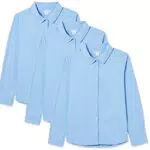 Amazon Essentials Camicie da Uniforme a Maniche Lunghe in Popeline Elasticizzato