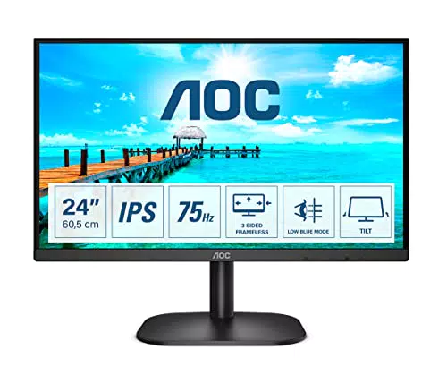 AOC Monitor 24B2XH LED 23.8" FHD 1920x1080 75Hz VGA HDMI