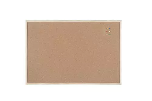 Bi-Office MC070012010 Pannello in Sughero Budget con Cornice in Legno