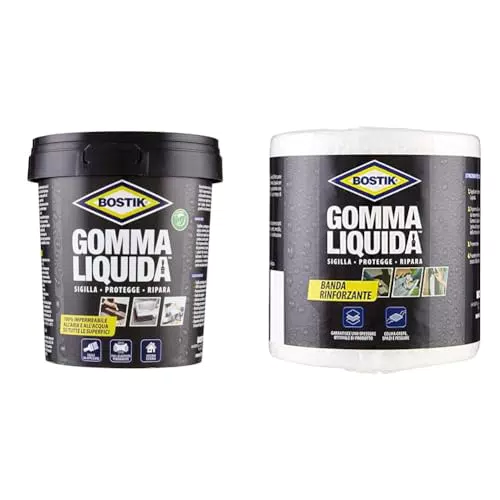 Bostik Gomma Liquida e Banda Rinforzante per Riparazioni 10cm x 10m