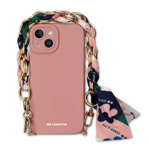Case&me Cover con Foulard per iPhone 14 - Protezione per Fotocamera e Laccio da Polso