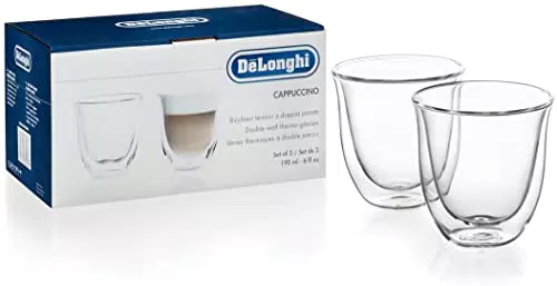 De'Longhi Bicchieri Cappuccino in Vetro Borosilicato Doppia Parete DLSC311