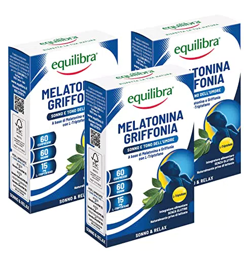 Equilibra Melatonina e Griffonia - Integratore per Rilassamento e Sonno