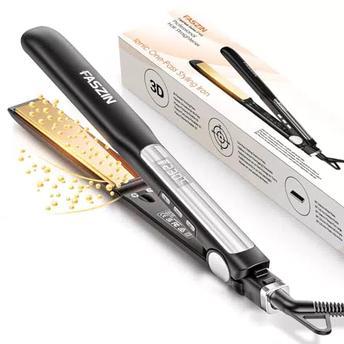 Faszin Piastra Capelli Professionale 2 in 1 con Riscaldamento Rapido e Display LCD