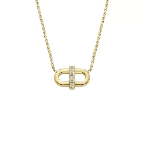 Fossil Collana da donna Heritage D-Link Glitz in acciaio inox JF04582710