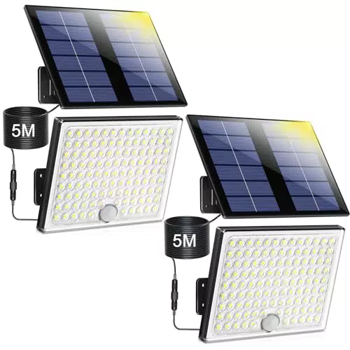 Lampada Solare da Esterno, Faretto Led da Esterno con Sensore di Movimento