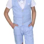 LOLANTA Completo Cerimonia Bambino con Gilet, Pantalone, Camicia e Papillon