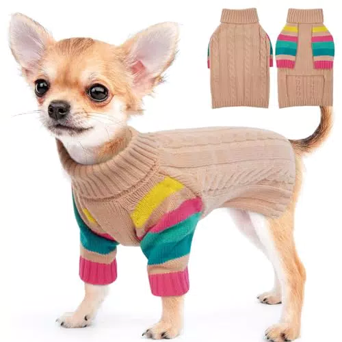 Dolcevita Maglione per Cani e Gatti, Pullover Natalizio Caldo e Confortevole