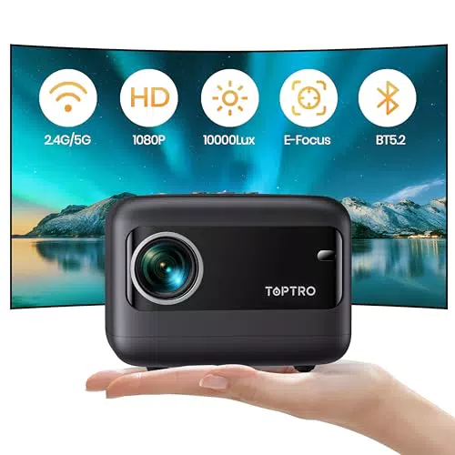 TOPTRO Mini Proiettore Portatile Full HD 18000 Lumens con WiFi e Bluetooth