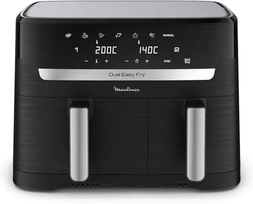 Moulinex Dual Easy Fry EZ9018 - Friggitrice ad Aria Doppio Cestello XXL 8.3L