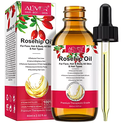Olio di Rosa Mosqueta Puro 100% Biologico per Viso, Corpo e Capelli