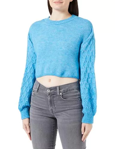 ONLY Maglione Lavorato a Maglia LS Crop Detail O-Neck