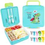 Dinosauro Lunch Box Bento per Bambini, Contenitore Pranzo con Posate