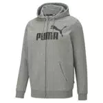 PUMA Felpa con zip integrale e logo grande Essentials uomo L Black