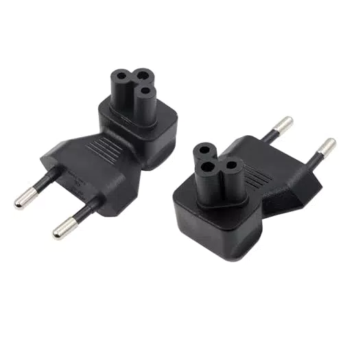 RIIEYOCA Adattatore Schuko angolo retto 90° a IEC C5 per laptop