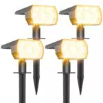 Sunkenet Faretti Solari LED da Esterno Impermeabili IP65 per Giardino e Patio