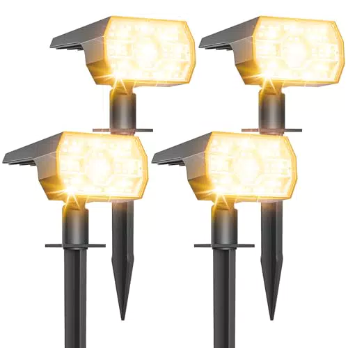Sunkenet Faretti Solari LED da Esterno Impermeabili IP65 per Giardino e Patio