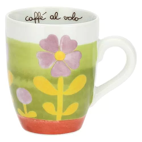 THUN Mug in Porcellana Decorata a Mano con Motivi Floreali - Linea Florianne