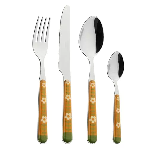 THUN Set Posate in Acciaio Inox Linea Florianne - Cucchiaio, Coltello e Forchetta