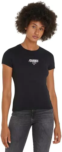 Tommy Jeans T-shirt Maniche Corte Donna Slim Scollo Rotondo