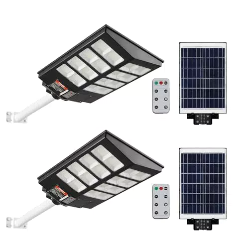 VEVOR Lampione Stradale Solare 800W con Telecomando e Sensore di Movimento IP66