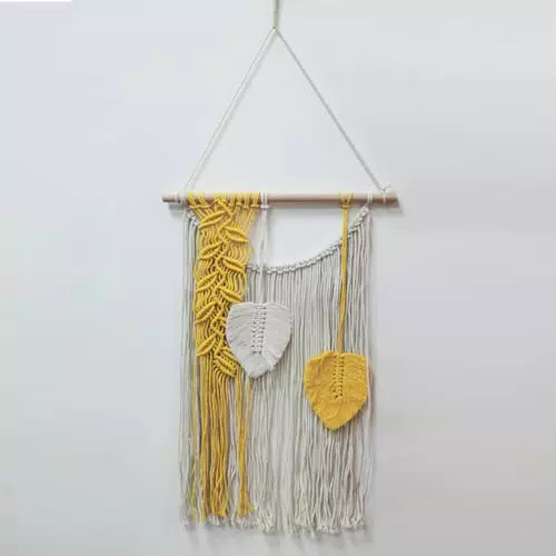 Yositochuan Arazzo Macramè da Parete Boho - Decorazione Murale Frangia di Foglie