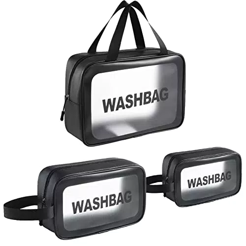 ZoomPil Borsa da Toilette Impermeabile Trasparente 3 in 1 per Viaggi e Piscina