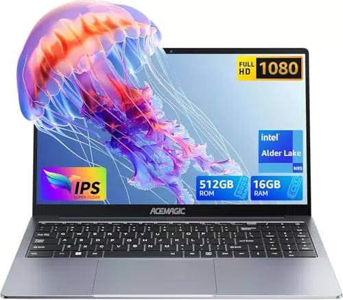 ACEMAGIC Notebook 15.6" Alder Lake N95, 16GB RAM, 512GB SSD, Full HD IPS