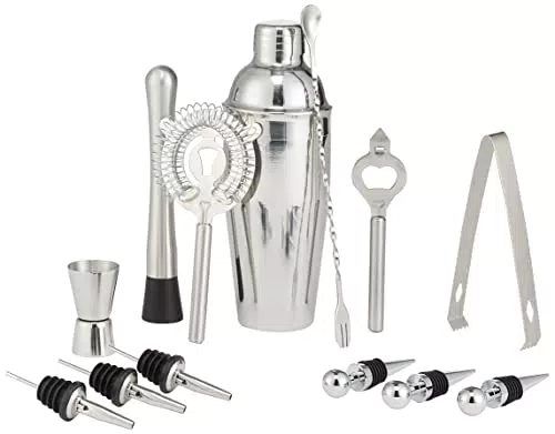 Amazon Basics Strumenti da Bar in Acciaio Inox - Set Professionale